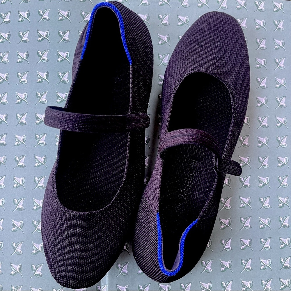 Rothy’s The Square Mary Jane flats black size 6.5